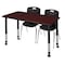 Regency Regency Kee 48 x 24 in. Mobile Adjustable Classroom Table- Mahogany & 2 Andy 18 in. Stack Chairs- Black MT4824MHAPCBK40BK - alternate 1